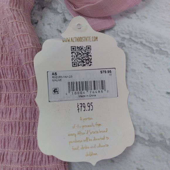 Altar'd State Jumpsuit Womens Medium Purple Shirred Tie Straps Shorts Under - Picture 7 of 7